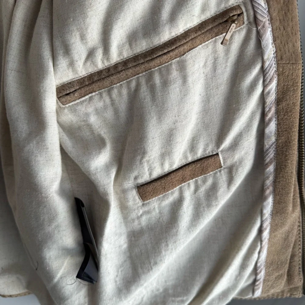 Vintage 90s Y2K Wilsons Leather Suede Jacket Womens M Tan Utility Capsule EUC - Picture 12 of 15